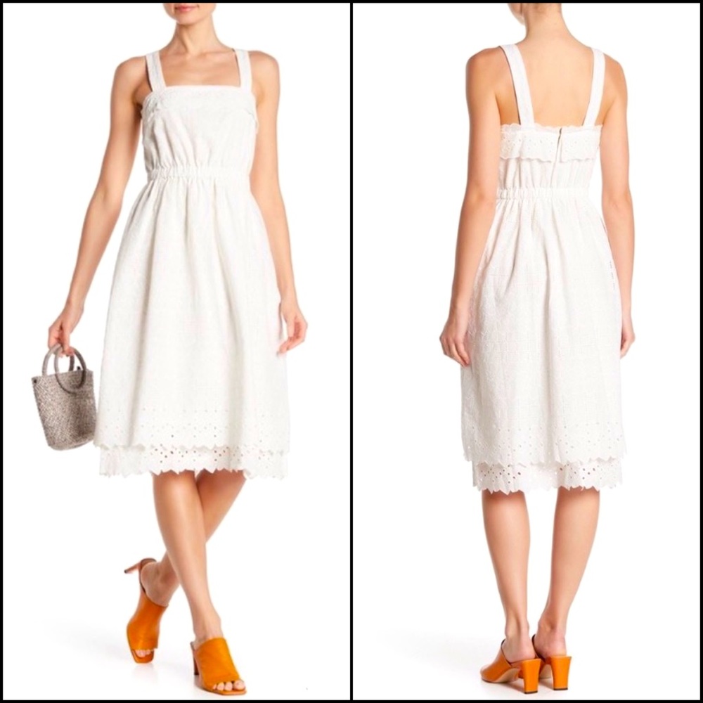 Madewell Eyelet Tiered Midi Dress - Picture 4 of 16